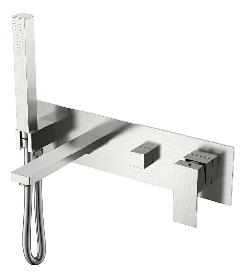 Смеситель для ванны Boheme Qubic 474-2-NB никель брашированный