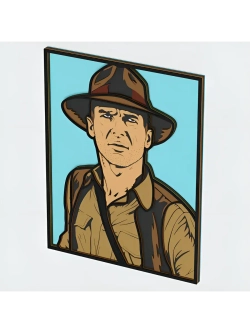 3D Картина по номерам из дерева Индиана Джонс, 23x30 см