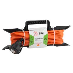 Удлинитель силовой ЭРА UFx-1-2x1.0-20m на рамке без заземления 1 розетка 20м ПВС 2х1мм2 | Силовые удлинители