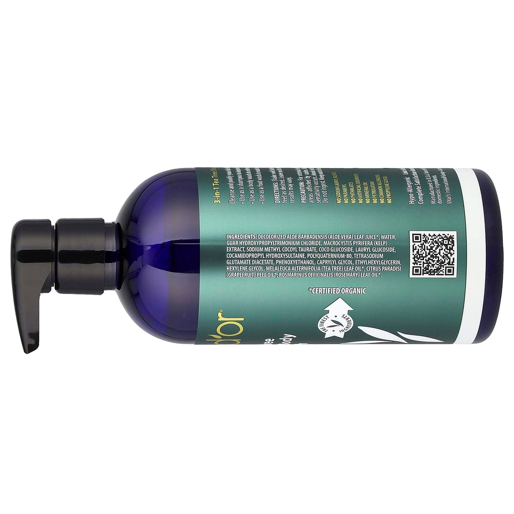 Pura D'or, Шампунь с чайным деревом 3 в 1, гель для душа, для всех типов волос, 473 мл (16 жидк. Унций)