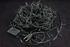 Светодиодная нить 26 м., 220V, 400 теплых белых LED ламп, контроллер, черный провод, Winner Light (ww.01.5B.400-)