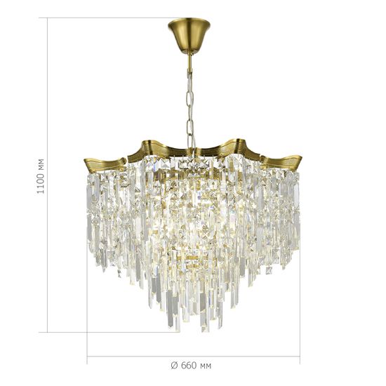 SL1659.303.10 Светильник подвесной ST-Luce Латунь/Прозрачный E14 10*60W OFELIA