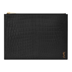 SAINT LAURENT Leather Tablet Bag Men"s Black