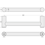 Поручень Сунержа прямой d 28 мм / L 300