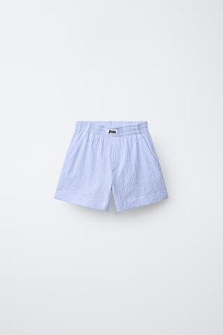 ZARA ШОРТЫ-БЕРМУДЫ В ПОЛОСКУ PENN ©, ГОЛУБОЙ