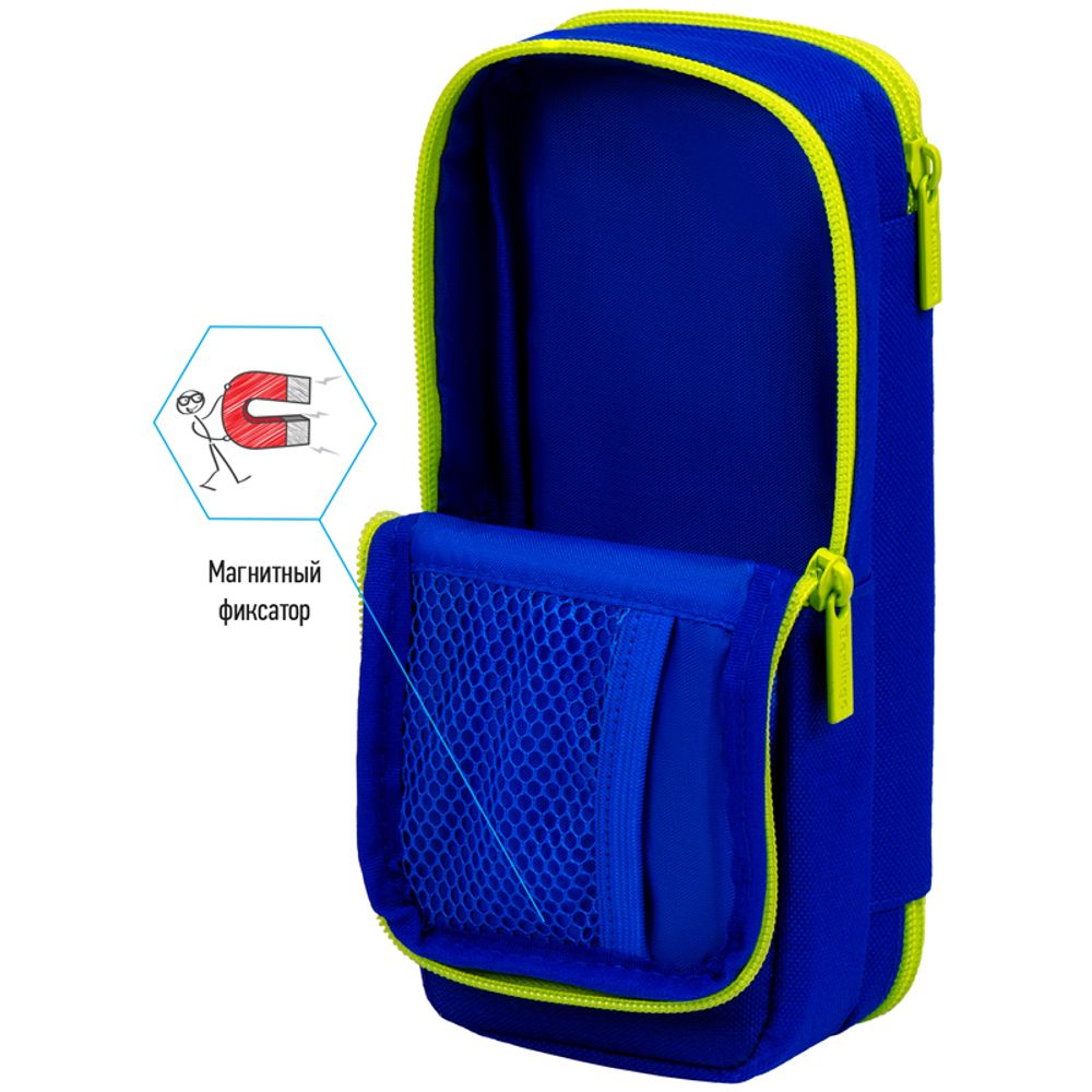 Пенал мягкий 2 отделения 205х80х55 Berlingo Hot rod, с магнитом, ткань