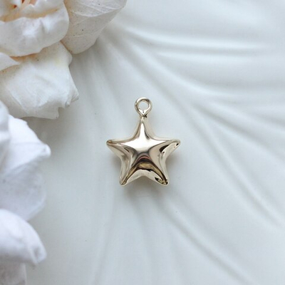 п227-з Подвеска Звезда объемная, 20*16 мм, позолота