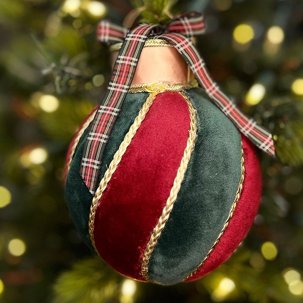 Шар вельветовый в полоску 25 см