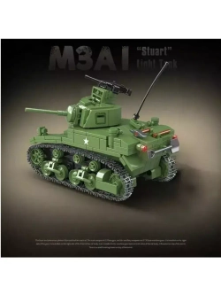Конструктор Американский легкий танк Стюарт 601 деталь