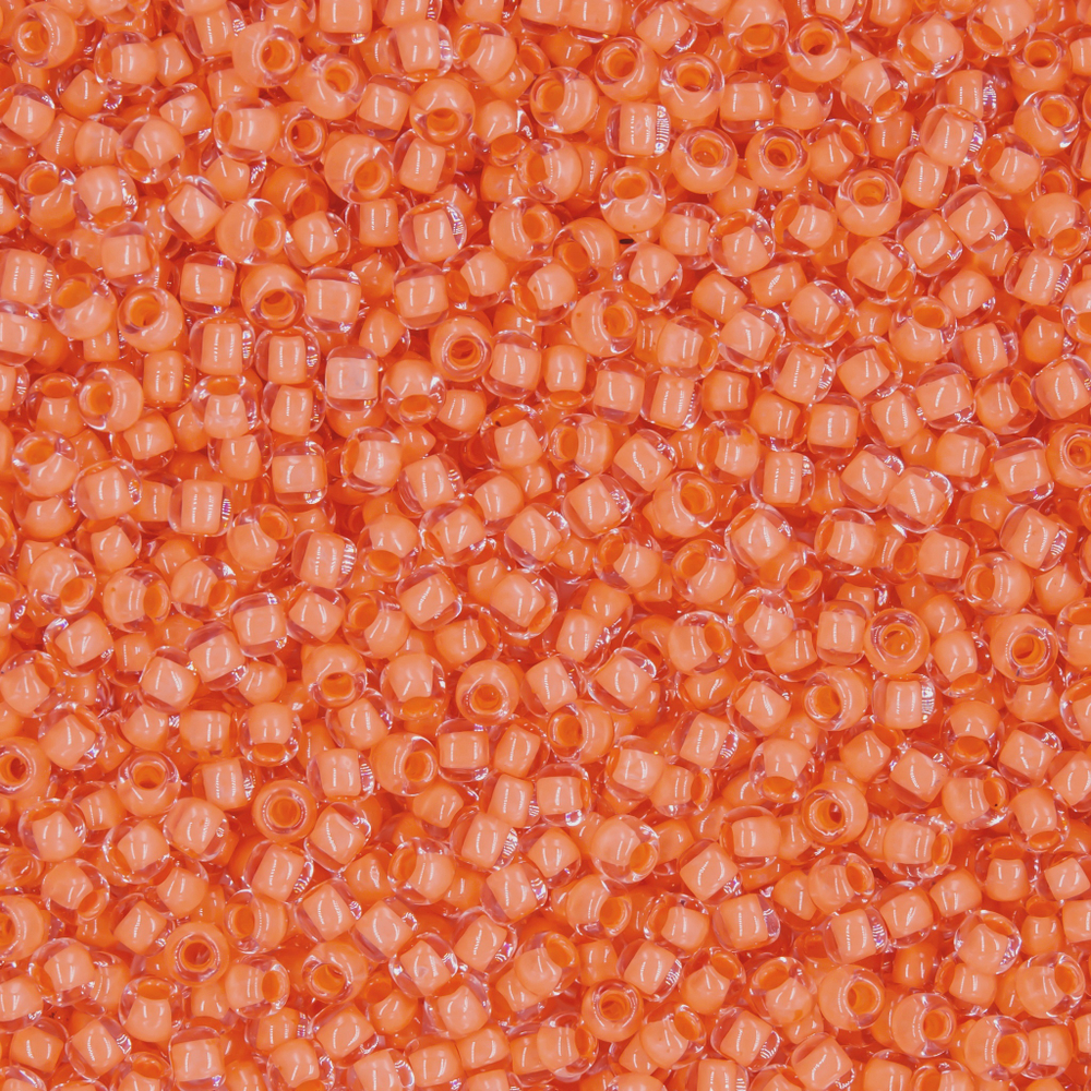 Японский бисер TOHO Round 11/0 (№963), окрашенный изнутри прозрачный