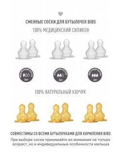 Соска BIBS Anti-Colic латекс (быстрый поток) 2 шт.