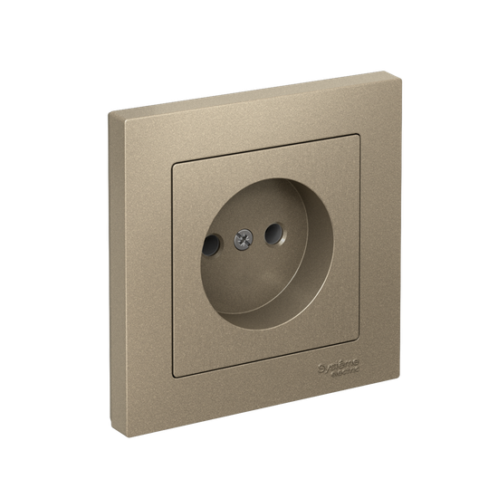 Розетка AtlasDesign 16А без заземл. быстрозажим. клем. в сборе шампань SE ATN000540S
