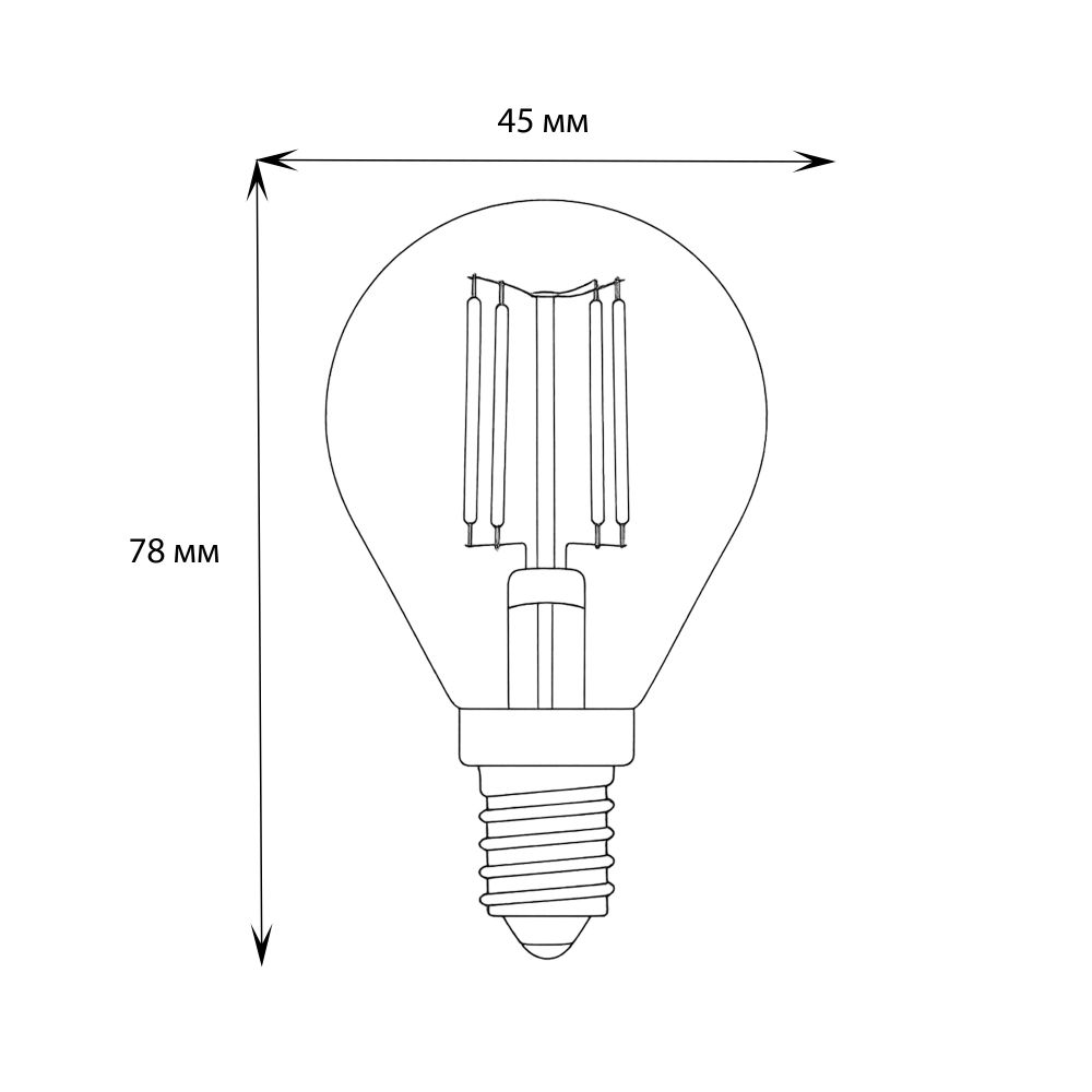 LED-G45-6W-WW-E14-CL GLA01TR Лампа светодиодная. Форма шар. прозрачная. Серия Air. Теплый белый свет 3000K. Картон. ТМ Uniel