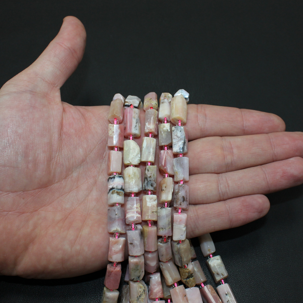 Опал розовый трубки 10-13мм