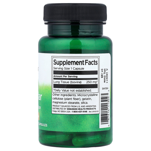 Swanson, Легочных желез, 250 мг, 60 капсул