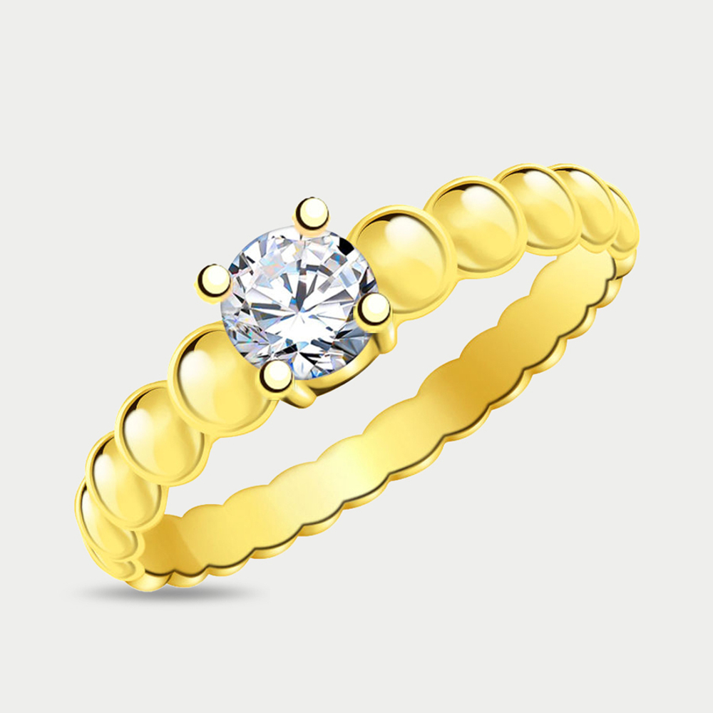Кольцо для женщин из желтого золота 585 пробы с фианитами (арт. л10948)