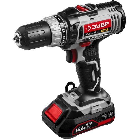 Аккумуляторный шуруповерт "ЗУБР" ДШЛ-141 К