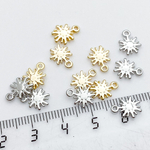 Подвеска Солнце, цвет серебро, размер 10*8 мм, цена за 1 шт