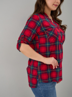 Блузка БЛ-131/красносиняя-клетка