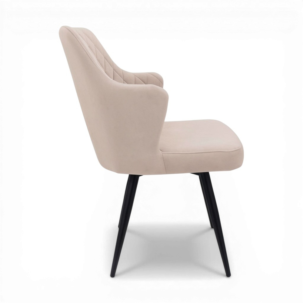 Стул поворотный "Хант 360" (арт. 345П), велюр Бренди В03 бежевый, ножки круглые черные.