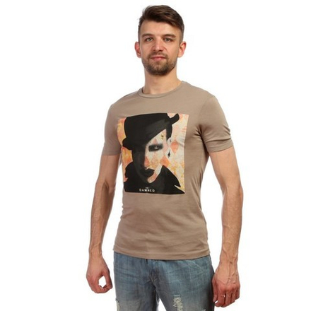 Мужская футболка бежевая Marilyn Manson John Richmond