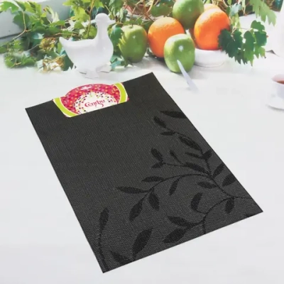 Салфетка на стол 30*45см плетеная, Вьюнок черная