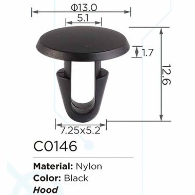 Клипса для крепления внутренней обшивки а/м GM пластиковая (100шт/уп.) Forsage клипса C0146( GM )