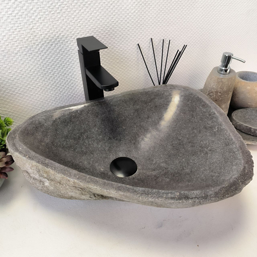 Раковина из речного камня RS-63584 (50*40*14) 0122