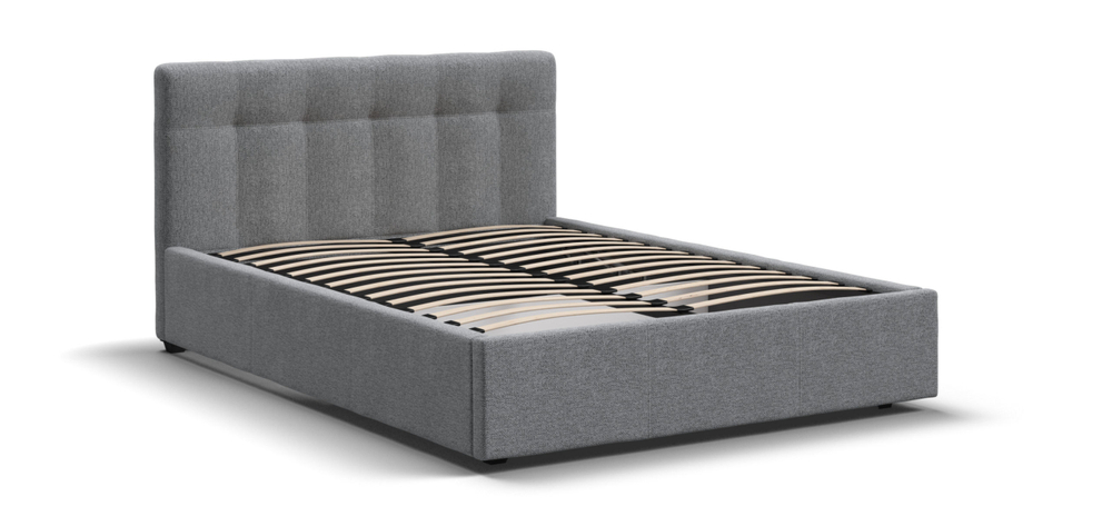 Белла Кровать+ПМ 140 Рогожка Мальмо серый