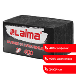 Салфетки бумажные 400 шт. 24х24 см "Big Pack" черные 100% целлюлоза LAIMA (3 штуки в упаковке)