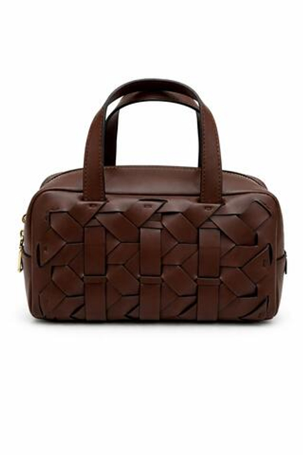 ITALY K сумка-саквояж плетеная - шоколад