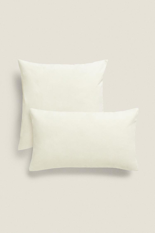 ZARA HOME ХЛОПКОВЫЙ ЧЕХОЛ ДЛЯ ДЕКОРАТИВНОЙ ПОДУШКИ, ЭКРЮ