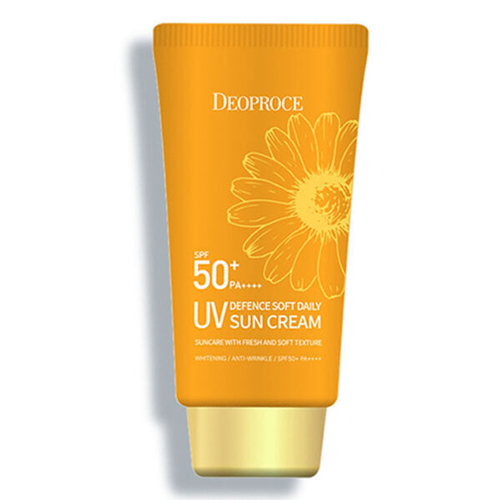 Легкий увлажняющий солнцезащитный крем для лица Deoproce UV Defence Soft Daily Sun Cream SPF PA 50+ PA++++, 70г