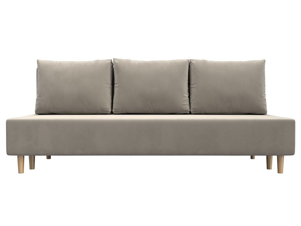 Диван прямой Лига-033 МИКРОВЕЛЬВЕТ Бежевый