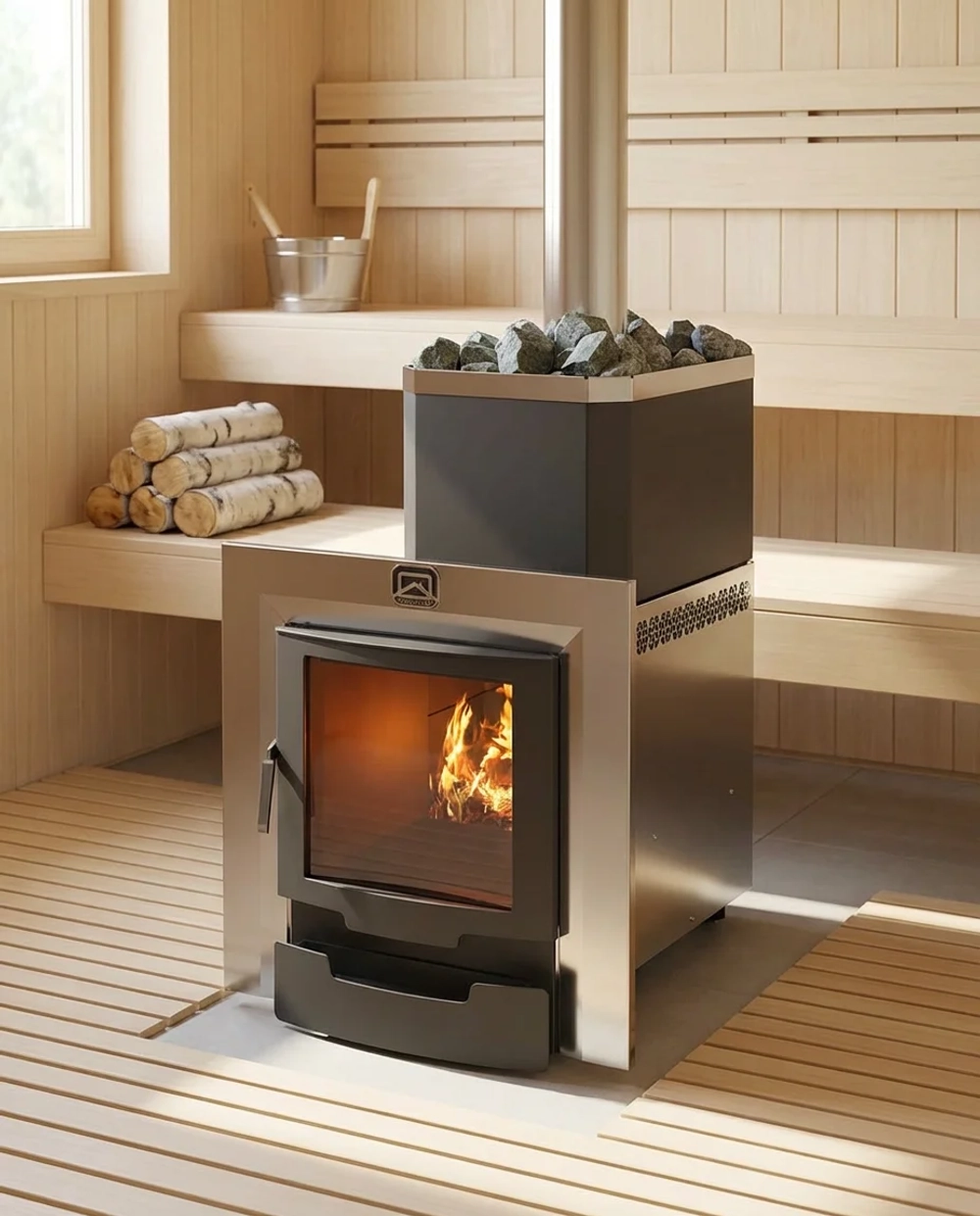 Печь для бани Русь-12 ЛНЗП Профи Панорама (1.1)