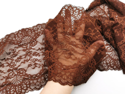 Эластичное кружево, коричневое, 22 см, (Арт: EK-2785), м
