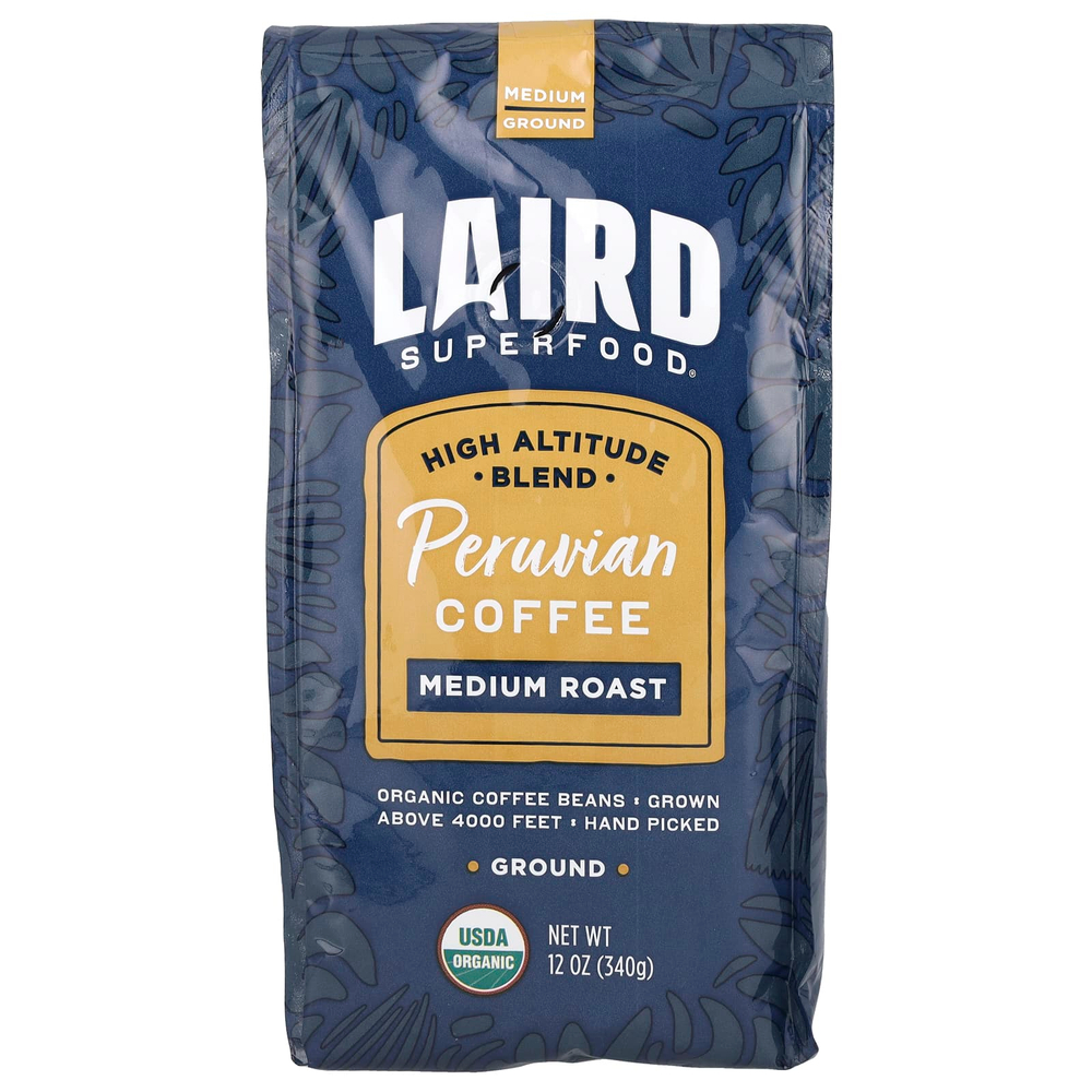 Laird Superfood, Перуанский кофе, молотый, средней обжарки, 340 г (12 унций)