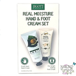 Набор кремов для рук и ног с экстрактом слизи улитки JIGOTT Real Moisture Snail Hand & Foot Set, 100 мл x 2 шт.