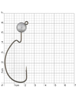 Джиг-головка для рыбалки BKK на офсетном крючке Silent Chaser - 1X - EWG Round Head, размер крючка 4/0, вес 7г, 3 шт.