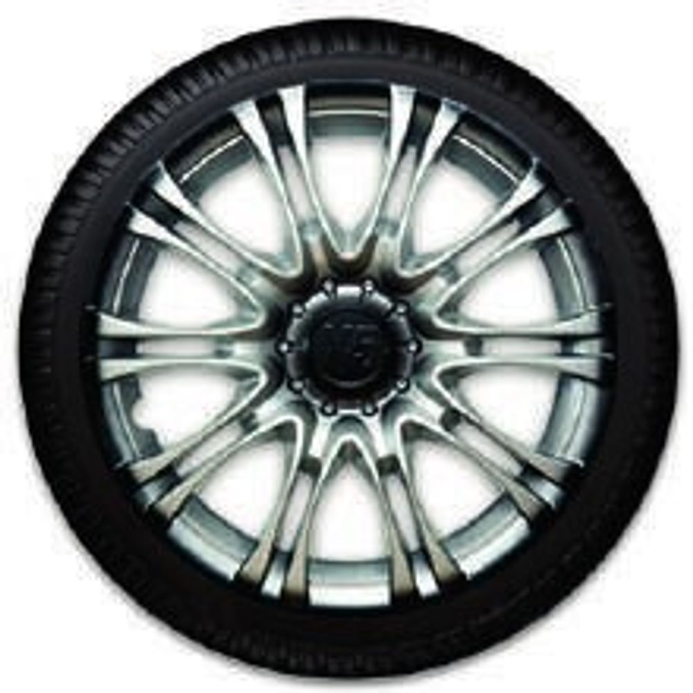 Колпак колеса R15 X5 серебристо-черный (в мешке 4 упак) (LION)