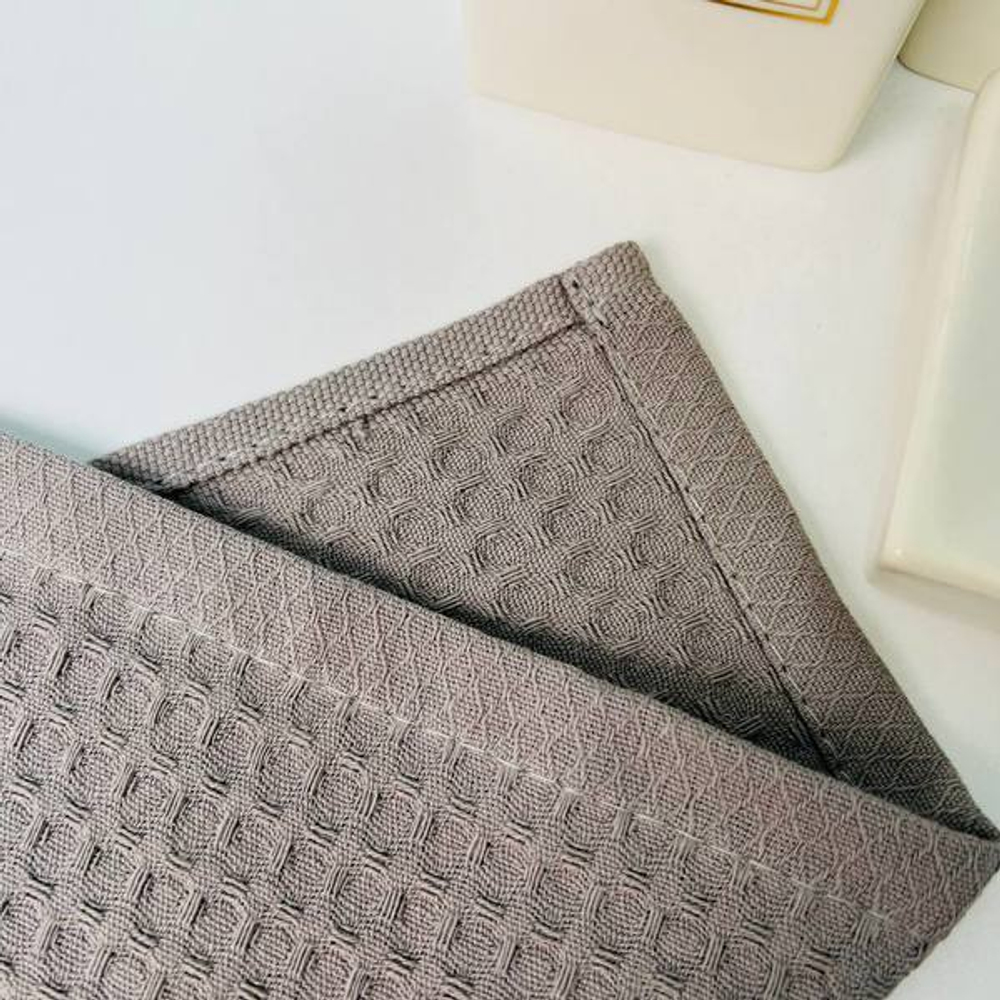 Полотенце вафельное 30*60см «Waffle» плотность 220гр/м, цвет серый 10330