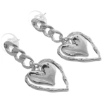 Серьги «ЭЛЛОДИ», сердечки, цвет золото и серебро, 4*2см