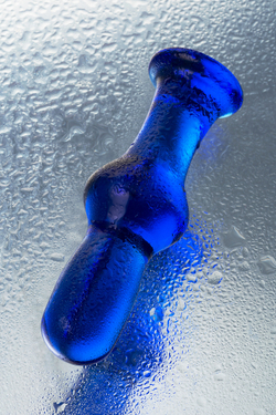 Анальная втулка Sexus Glass, стекло, синяя, 13,5 см, Ø 4,5 см