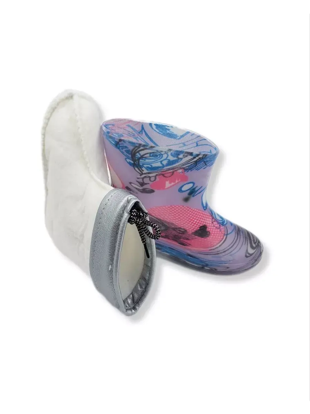 Детские резиновые сапоги с чулком.