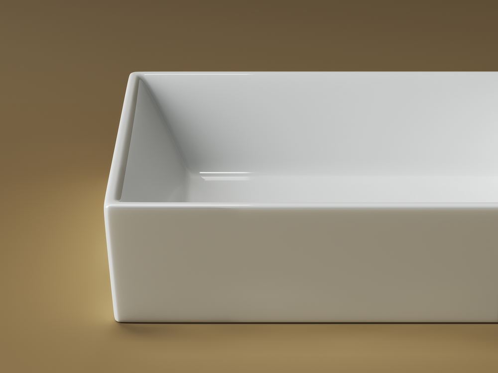 Умывальник чаша накладная прямоугольная Element 590x390x160мм