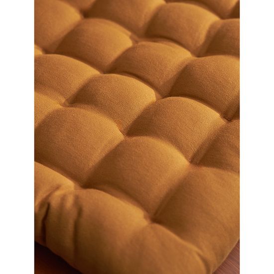 Подушка на стул из хлопка цвета карри из коллекции essential, 40х40 см