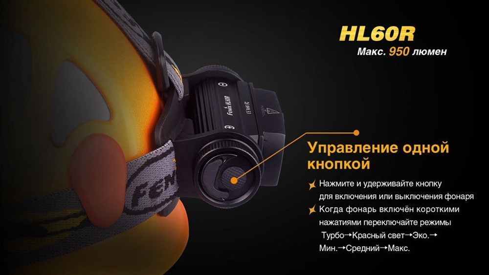 Налобный фонарь Fenix HL60R (Desert Yellow)