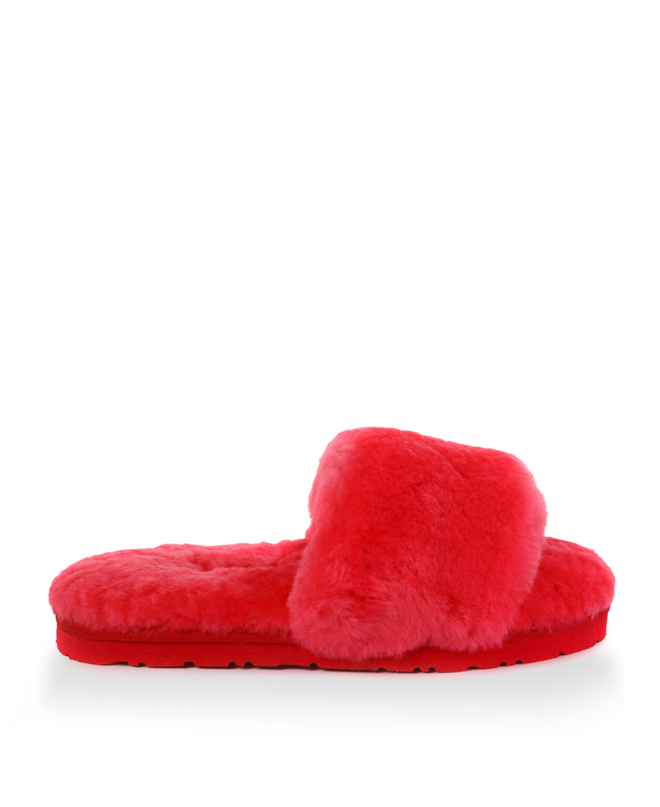 FLUFF SLIDE SLIPPER-watermelon red