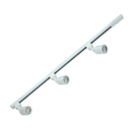 ULB-Q292 8W-4200К-K WHITE SET31 Светильник-прожектор светодиодный трековый. в составе набора из 3 штук на шинопроводе 1 м с коннектором. 1800 Лм. Белый свет 4200К. Корпус белый. ТМ Volpe