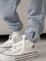 Спортивный костюм для девочки на весну голубой оверсайз